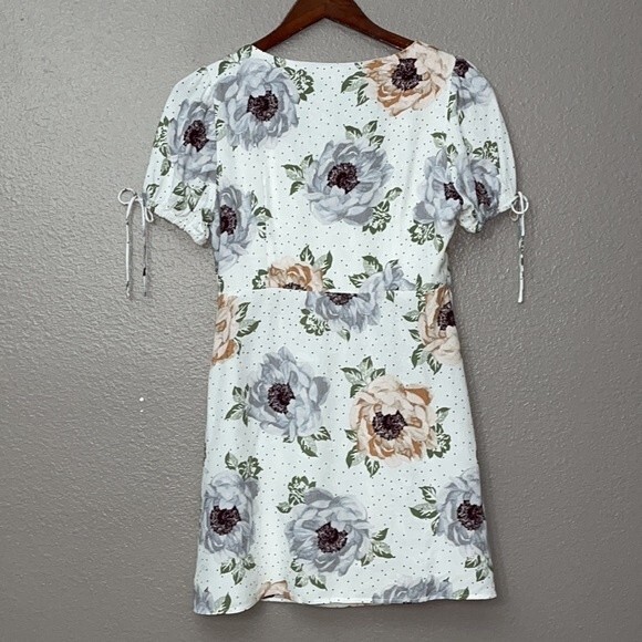 Blue blush pink Lily Medium wrap sundress with side button closure - Picture 10 of 13